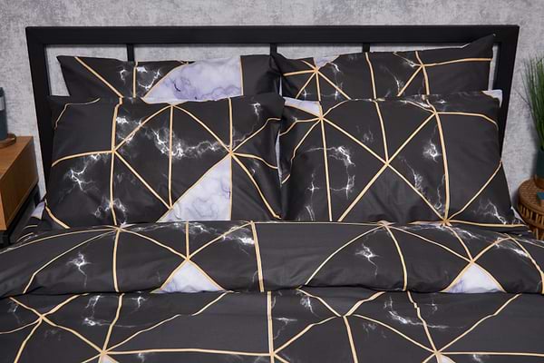 Фото - Комплект постільної білизни Moon&Star Мікросатин Premium Golden Marble 200х220 см нав. 2х50х70 (MS-820009916)