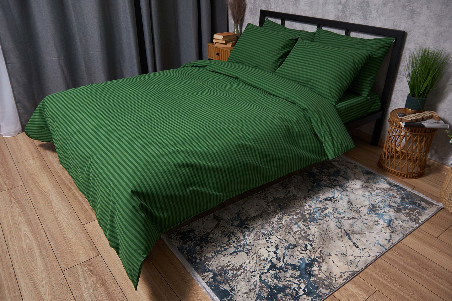 Комплект постельного белья Moon&Star Бязь Gold Люкс «Juniper» King Size 220x240 см нав. 4х50х70 (MS-820004413)