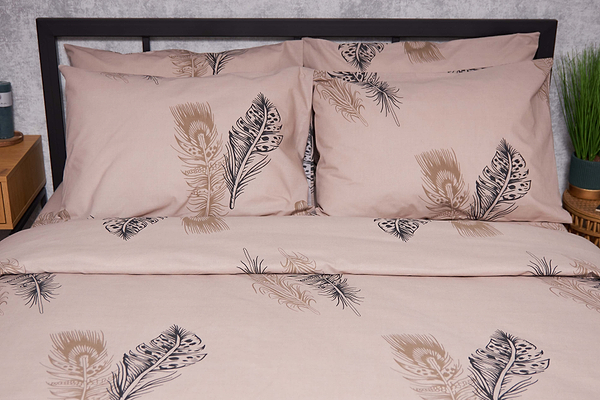 Фото - Комплект постільної білизни Moon&Star Бязь Gold Люкс Feathers 175х210 см нав. 2х50х70 (MS-820004346)