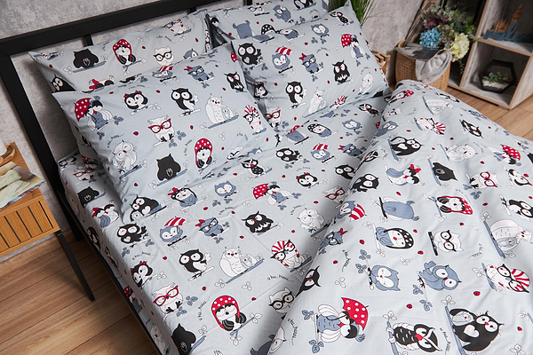 Фото - Комплект постельного белья Moon&Star Бязь Gold Люкс Owls Gray 160х220х2 нав. 2х70х70 (MS-820005492)