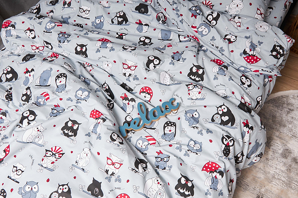 Фото - Комплект постельного белья Moon&Star Бязь Gold Люкс Owls Gray 160х220х2 нав. 2х50х70 (MS-820005491)