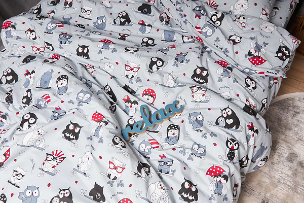 Фото - Комплект постельного белья Moon&Star Бязь Gold Люкс Owls Gray 143х210х2 нав. 4х50х70 (MS-820005488)