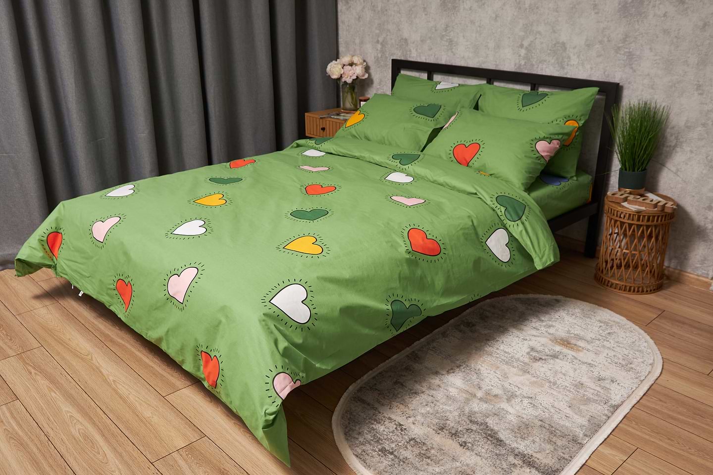 Комплект постельного белья Moon&Star Бязь Gold Люкс Rainbow Hearts 160х220 (MS-820005379)