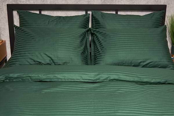 Фото - Комплект постельного белья Moon&Star Satin Stripe Stripe Verdant 143х210 нав. 2х40х60 (MS-820005300)