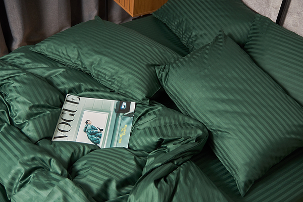 Фото - Комплект постельного белья Moon&Star Satin Stripe Stripe Verdant 143х210 нав. 4х50х70 (MS-820005303)