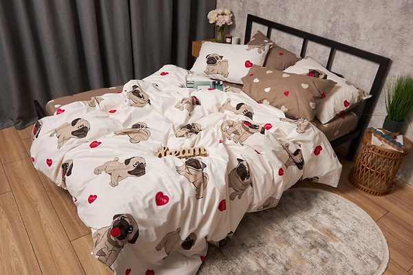 Фото - Комплект постільної білизни Moon&Star Бязь Gold Люкс Bulldog Love 175х210 нав. 4х50х70 (MS-820005713)