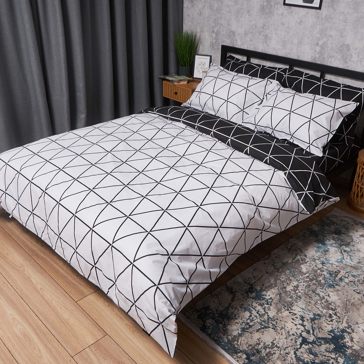 Комплект постельного белья Moon&Star Бязь Gold Люкс «Urban Chic» King Size 220x240 см нав. 2х40х60 (MS-820007070)