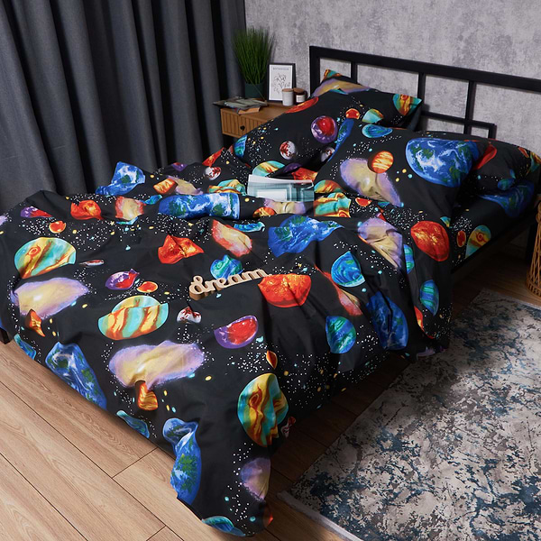 Фото - Комплект постільної білизни Moon&Star Бязь Gold Люкс «Universe Magic» 200х220 см нав. 2х70х70 (MS-820007047)