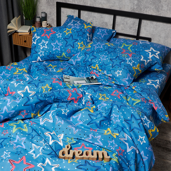 Фото - Комплект постельного белья Moon&Star Бязь Gold Люкс Galaxy Dreams 175х210 нав. 4х70х70 (MS-820009284)