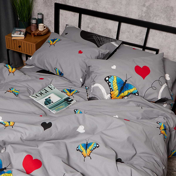 Фото - Комплект постельного белья Moon&Star Бязь Gold Люкс Butterfly Love 175х210 нав. 2х70х70 (MS-820008862)