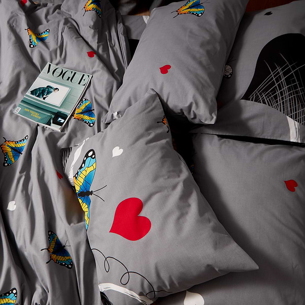 Фото - Комплект постільної білизни Moon&Star Бязь Gold Люкс Butterfly Love 143х210х2 нав. 4х70х70 (MS-820008884)