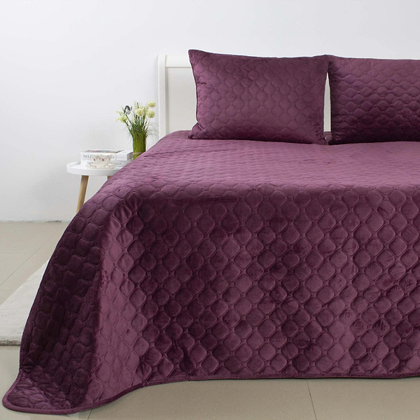 Фото - Покрывало двуспальное ТЕП VELOUR 240х260 см 409 Бордовый (4-00518_20827)