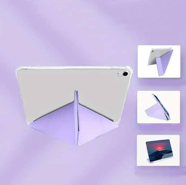 Фото - Чохол для планшета BeCover Ultra Slim Origami Transparent з кріпленням Apple Pencil для iPad Air (4/5) 2020/2022 10.9" Purple (711105)