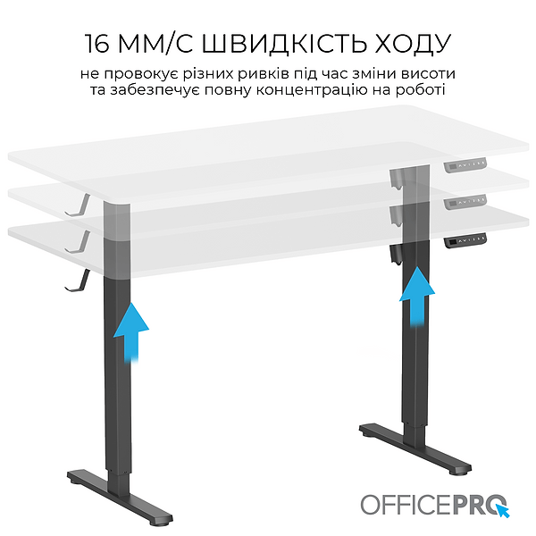 Фото - Стіл комп'ютерний OfficePro ODE1470WB White/Black