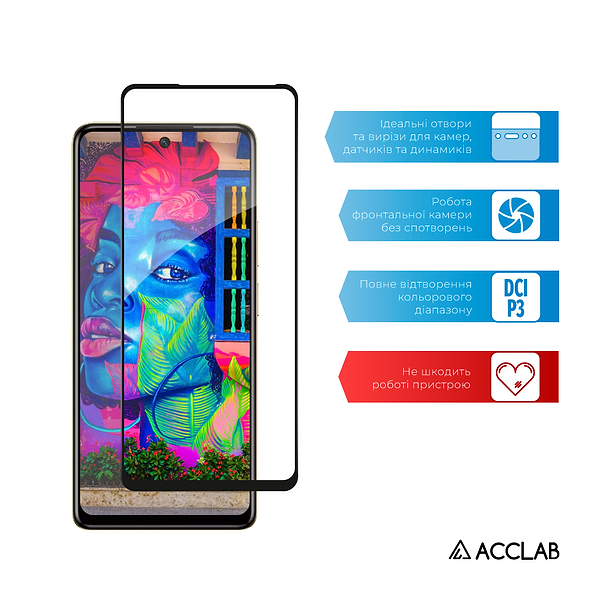 Фото - Защитное стекло для смартфона ACCLAB Full Glue for Infinix Hot 40 Pro Black (1283126589225)