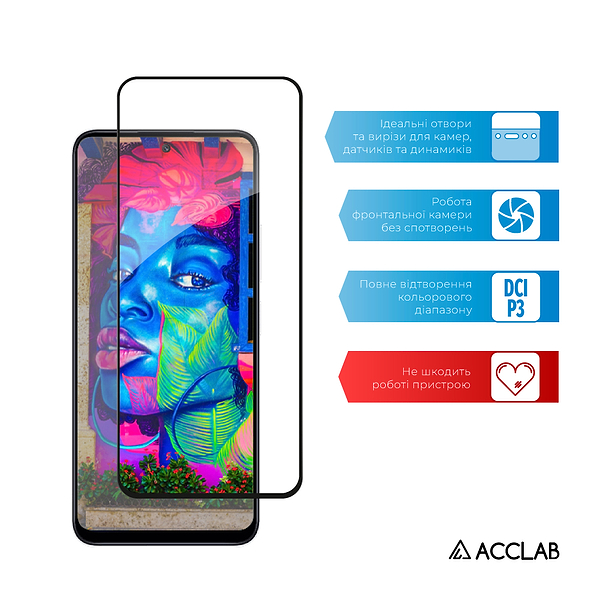 Фото - Защитное стекло для смартфона ACCLAB Full Glue for Xiaomi Redmi Note 12R Black (1283126589836)