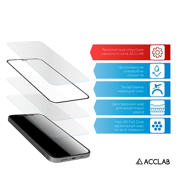 Фото - Захисне скло для смартфону ACCLAB Full Glue for Apple iPhone 16 Pro Max Black (1283126593284)