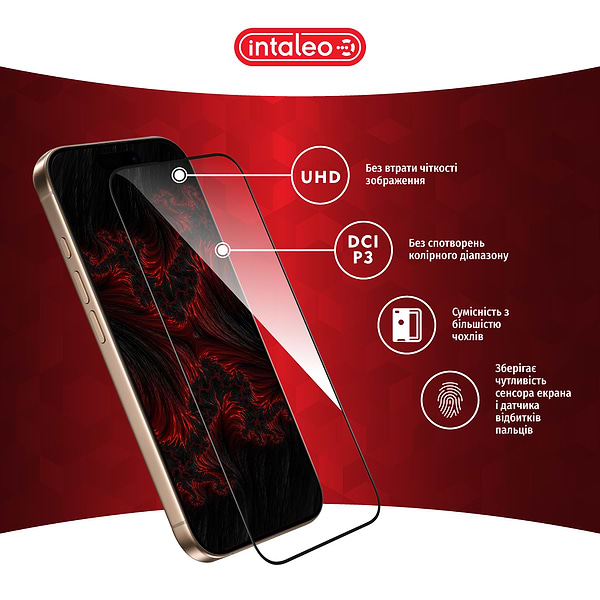 Фото - Захисне скло для смартфону Intaleo Full Glue for Apple iPhone 16 Pro Black (1283126593802)