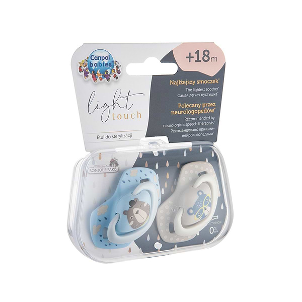 Фото - Симметричная пустышка Canpol babies 18+ мес BONJOUR PARIS 2 шт. - голубая (22/649_blu)