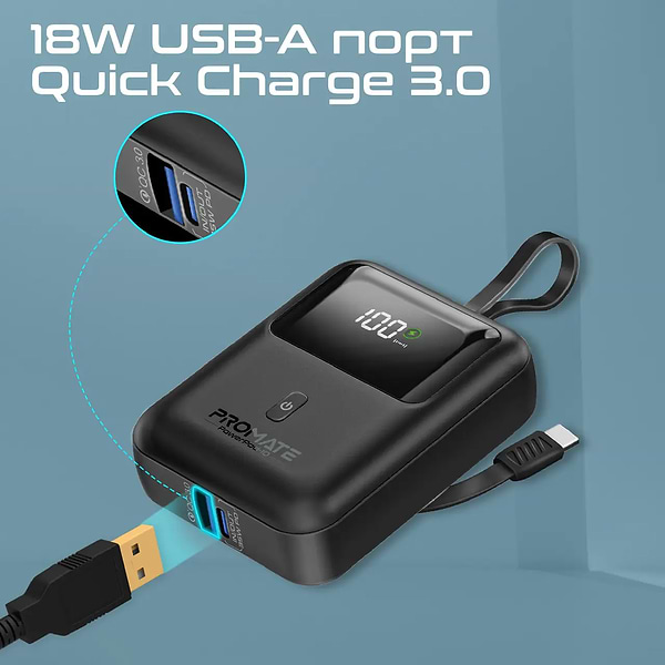 Фото - Батарея мобільна Promate 10000mAh (powerpod-10.black)