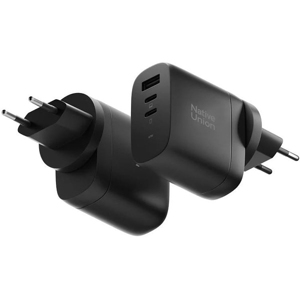 Фото - Сетевое зарядное устройство Native Union Fast GaN Charger PD 67W 3 Ports Black (FAST-PD67-BLK-2CA)