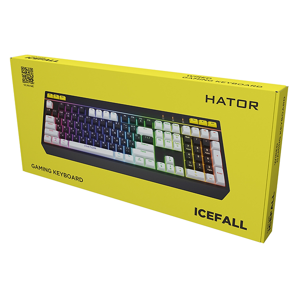 Фото - Клавіатура дротова ігрова Hator Icefall USB Black/White (HTK400UA)