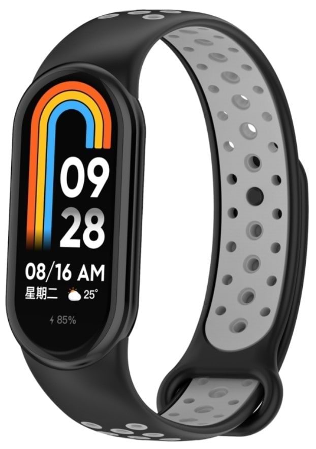 Ремешок для фитнес-браслета BeCover Vents Style for Xiaomi Mi Smart Band 10 Black-Gray (713628)