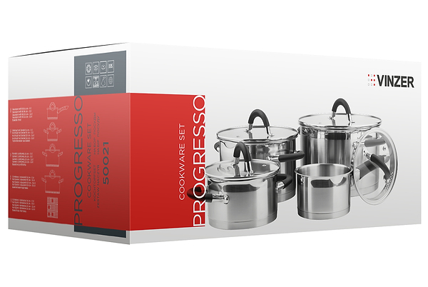 Фото - Уценка - Набор посуды Vinzer Progresso 9 пр. (50021)