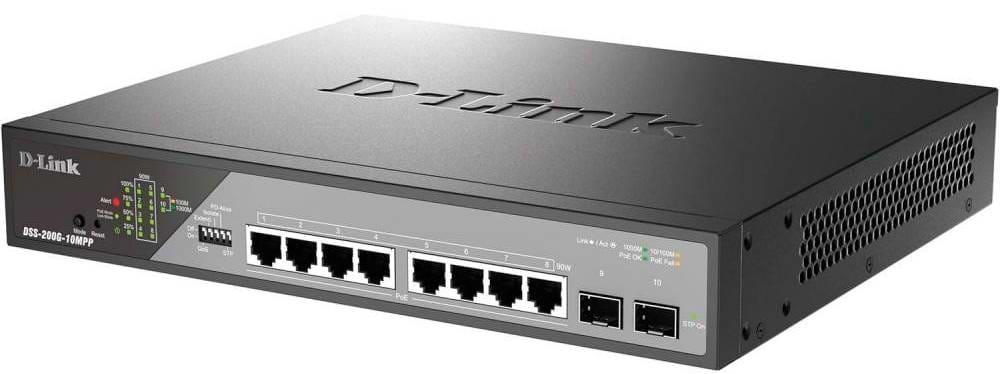 Коммутатор локальной сети (Switch) D-Link DSS-200G-10MPP - Фото 1