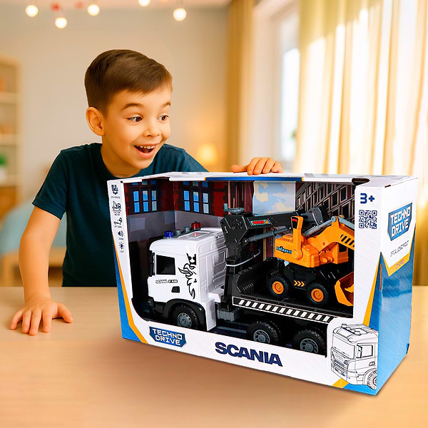 Фото - Наземна спецтехніка TechnoDrive Super Big Truck – АВТОКРАН SCANIA З ЕКСКАВАТОРОМ (5004KS)