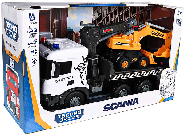Фото - Наземна спецтехніка TechnoDrive Super Big Truck – АВТОКРАН SCANIA З ЕКСКАВАТОРОМ (5004KS)