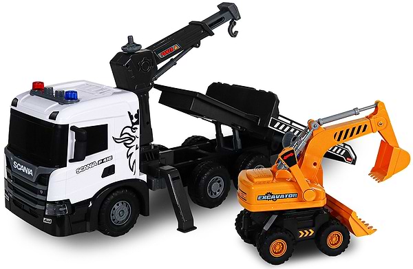 Фото - Наземна спецтехніка TechnoDrive Super Big Truck – АВТОКРАН SCANIA З ЕКСКАВАТОРОМ (5004KS)