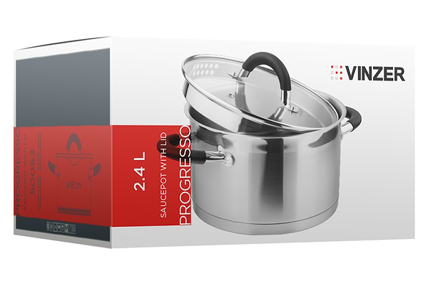 Фото - Кастрюля Vinzer Progresso 18х10 см 2.4 л (50053)