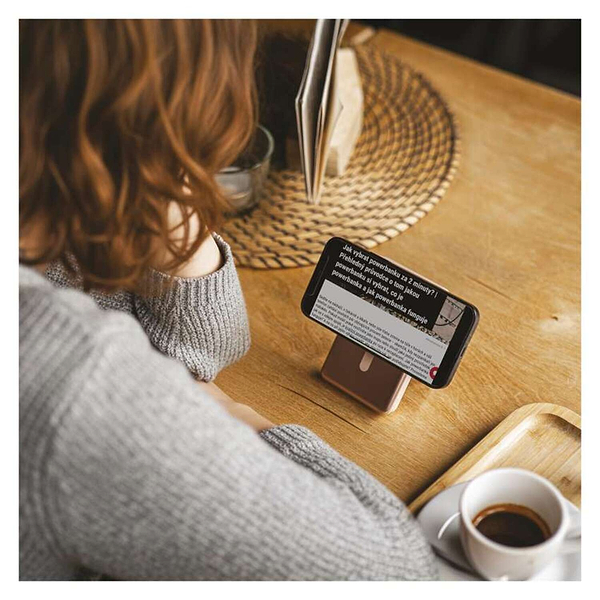 Фото - Батарея мобільна EMOS B0552RG 10000мАч бездротова зарядка, підставка рожевий