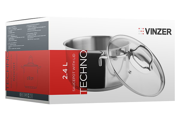 Фото - Кастрюля Vinzer Techno 18х10 см 2.4 л (50081)
