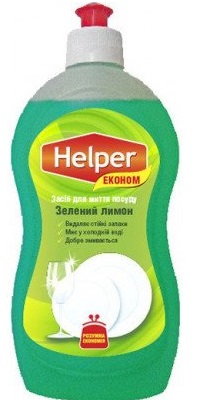 Засіб для ручного миття посуду Helper Зеленый лимон 495 мл - Фото 1