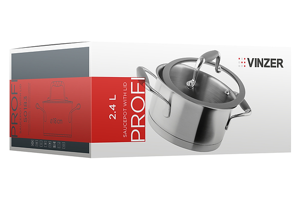 Фото - Каструля Vinzer Profi 18 см 2.4 л (50183)