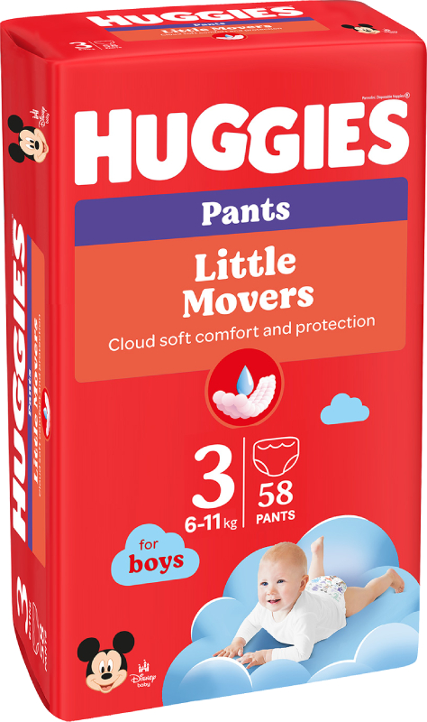 Фото - Одноразовые подгузники-трусики Huggies Little Movers Размер 3 (6-11 кг) для мальчиков, 58 шт. (5029053547473)