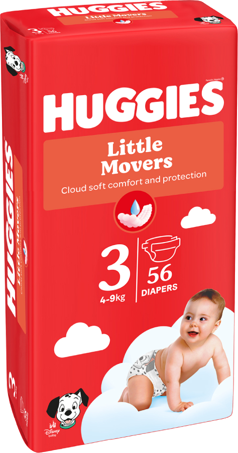 Фото - Одноразові підгузки Huggies Little Movers Розмір 3 (4-9 кг), 56 шт. (5029053567570)