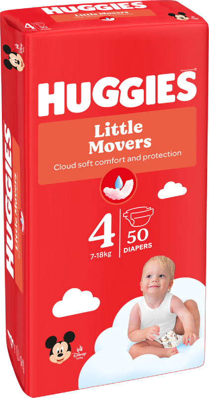 Фото - Одноразові підгузки Huggies Little Movers Розмір 4 (7-18 кг), 50 шт. (5029053567587)