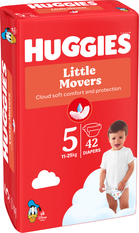 Фото - Одноразовые подгузники Huggies Little Movers Размер 5 (11-25 кг), 42 шт. (5029053567594)