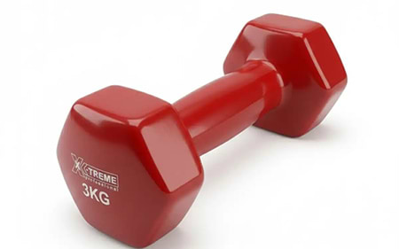 Фото - Гантель для фітнесу X-Treme вінілові цільні 3 кг Червона (XTDBH-3R)