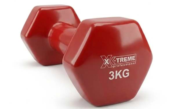 Фото - Гантель для фітнесу X-Treme вінілові цільні 3 кг Червона (XTDBH-3R)