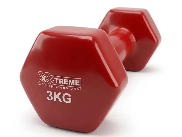 Фото - Гантель для фітнесу X-Treme вінілові цільні 3 кг Червона (XTDBH-3R)