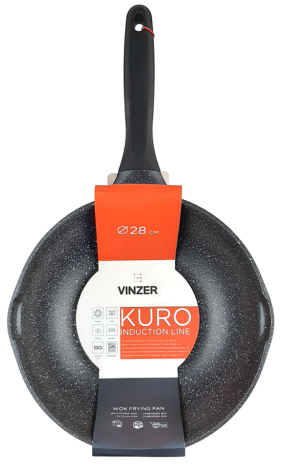 Фото - Сковорода ВОК Vinzer Kuro Induction Line 28 см (50425)