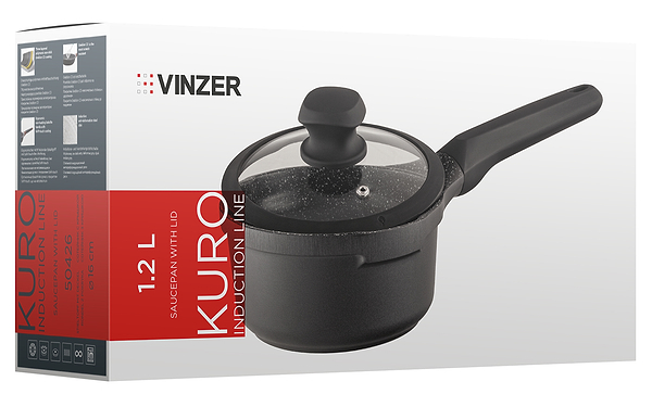 Фото - Сотейник Vinzer Kuro Induction Line 16 cм 1.2 л (50426)