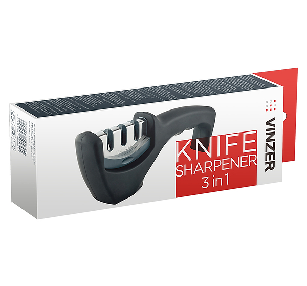 Фото - Точилка кухонных ножей Vinzer 3 в 1 (50530)