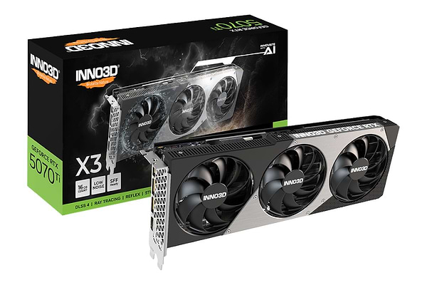 Фото - Видеокарта Inno3D NVIDIA GeForce RTX 5070 Ti X3 (N507T3-16D7-176068N)