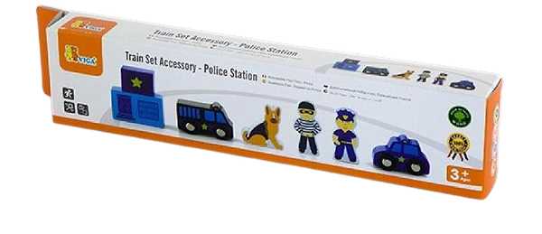 Фото - Набір ігрових фігурок DEL Viga Toys до ж/д Поліцейський ділянку (50814)