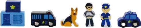 Фото - Набір ігрових фігурок DEL Viga Toys до ж/д Поліцейський ділянку (50814)